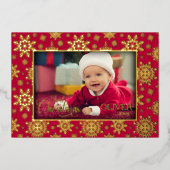 Snowflake Foto Lijst Folie Feestdagenkaart (Voorkant)