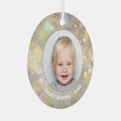 Snowflake Foto Metalen Ornament (Voorkant Rechts)