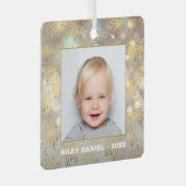 Snowflake Foto Metalen Ornament (Voorkant Rechts)