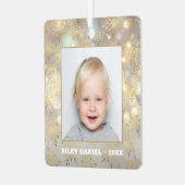 Snowflake Foto Metalen Ornament (Voorkant links)