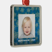 Snowflake Foto Metalen Ornament (Rechts)