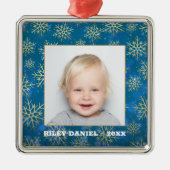 Snowflake Foto Metalen Ornament (Voorkant)