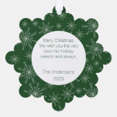 Snowflake Foto Ornament Kaart (Achterkant)