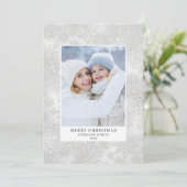 Snowflake Fotokerstmis Feestdagenkaart (Staand voorkant)