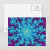 Snowflake Fractal Aqua Blue Briefkaart (Voorkant / Achterkant)