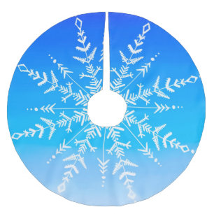 Snowflake fractal op blauwe witte kleur fade ombre kerstboom rok
