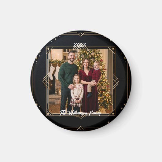 Snowflake Frame Family Photo Christmas Magnet (Voorkant)