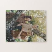 Snowflake Frame Photo Overlay Minimalist Holiday Legpuzzel (Horizontaal)