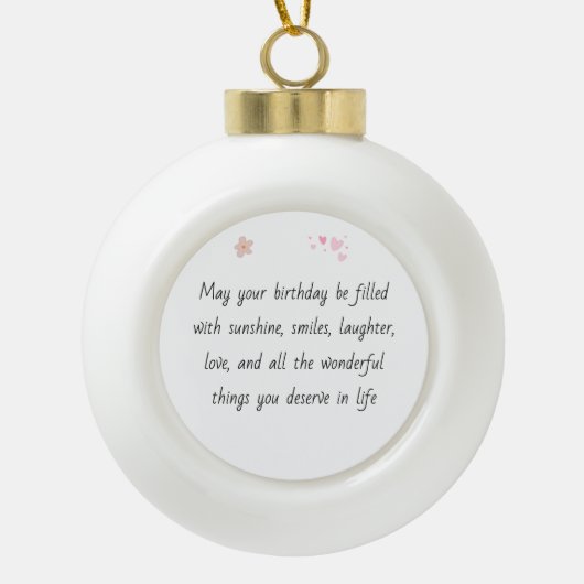 Snowflake Framed Birthday Ornament with Message (Voorkant)