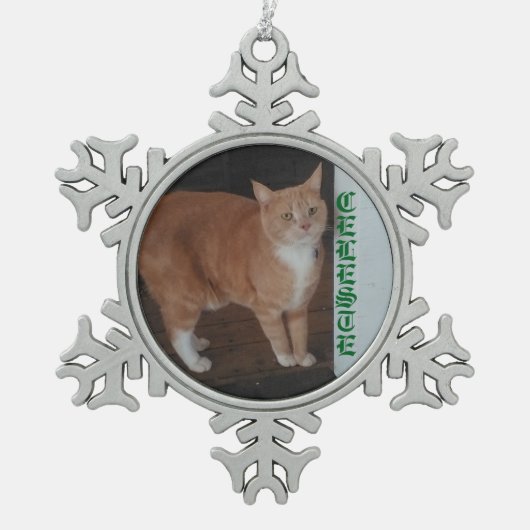 Snowflake Framed Cat Ornament (Voorkant)