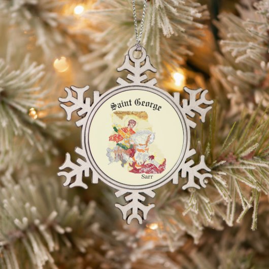 Snowflake Framed Ornament: Saint George Tin Sneeuwvlok Ornament (Boom)