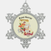 Snowflake Framed Ornament: Saint George Tin Sneeuwvlok Ornament (Voorkant)