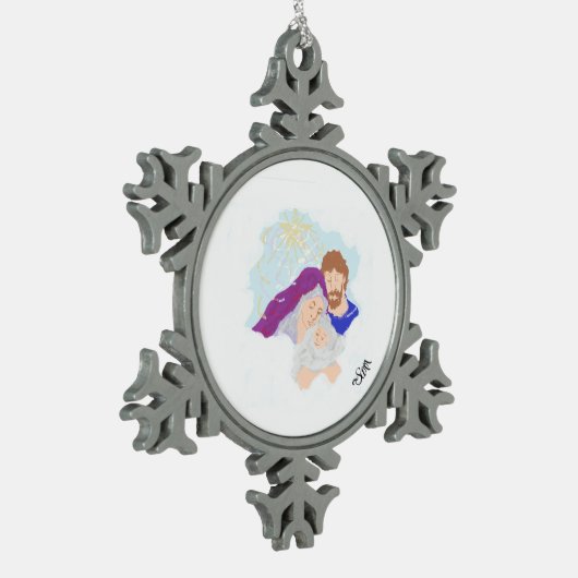 Snowflake Framed Ornament Savior is geboren (Links)