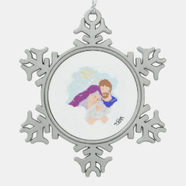 Snowflake Framed Ornament Savior is geboren