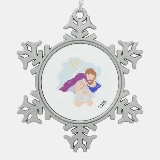 Snowflake Framed Ornament Savior is geboren (Voorkant)