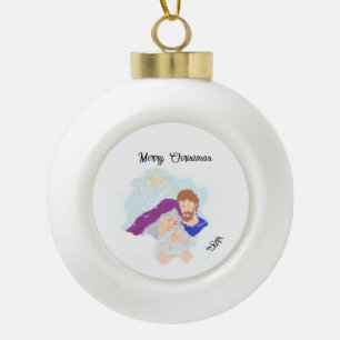 Snowflake Framed Ornament Savior is geboren