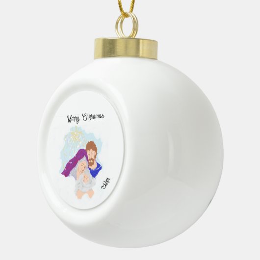 Snowflake Framed Ornament Savior is geboren (Rechts)