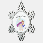 Snowflake Framed Ornament Savior is geboren (Rechts)