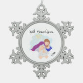 Snowflake Framed Ornament Savior is geboren (Voorkant)