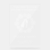 Snowflake Frosted Winter Wedding Welkom Acryl Bord (Voorkant)