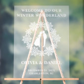 Snowflake Frosted Winter Wedding Welkom Acryl Bord (Neutraal)