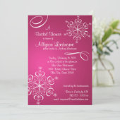 Snowflake Fuschia-Vrijgezellenfeest Kaart (Staand voorkant)