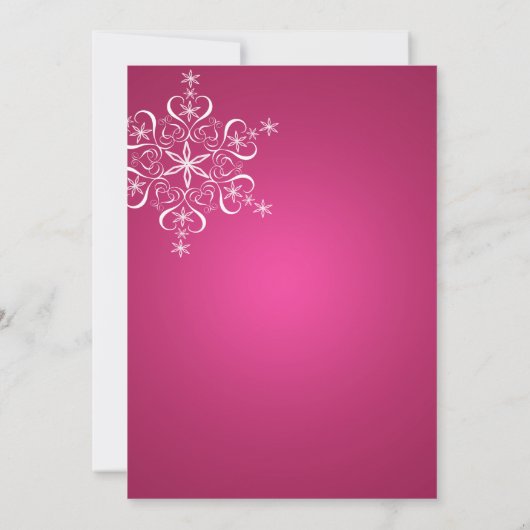 Snowflake Fuschia-Vrijgezellenfeest Kaart (Achterkant)