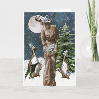 Snowflake Gathering met Friends Winter Greetings Kaart
