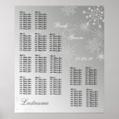Snowflake Gem Silver Wedding Seding Chart Poster (Voorkant)