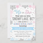 Snowflake Gender Reopenbaart Uitnodiging (Voorkant)