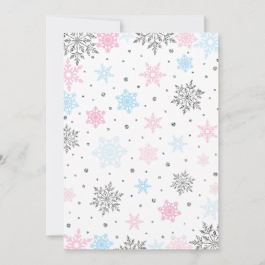 Snowflake Gender Reopenbaart Uitnodiging (Achterkant)