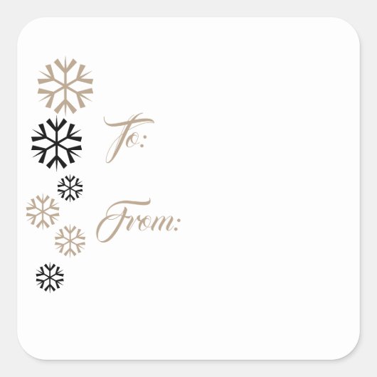 Snowflake Gift Label Stickers (Voorkant)