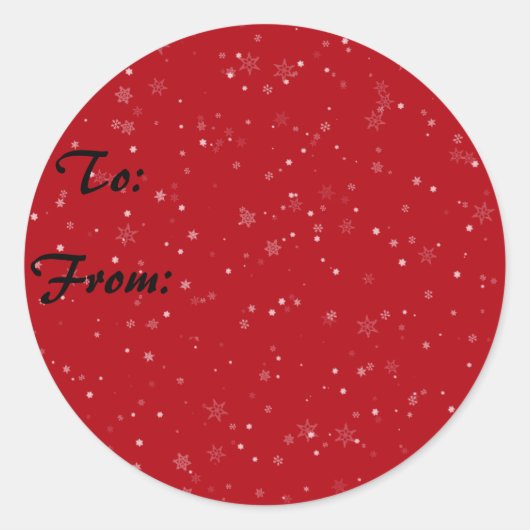 Snowflake Gift-Labels Ronde Sticker (Voorkant)