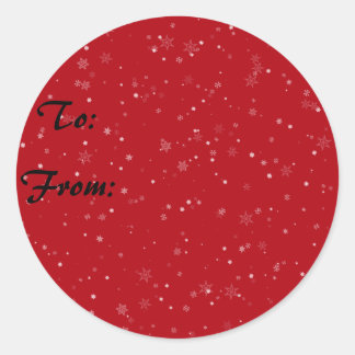 Snowflake Gift-Labels Ronde Sticker