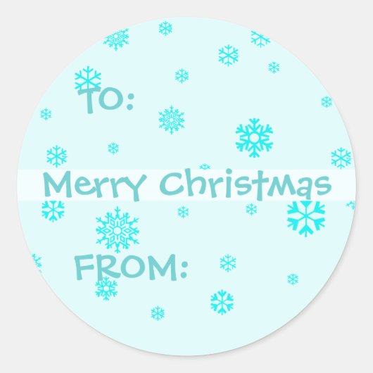 Snowflake Gift-Labels Ronde Sticker (Voorkant)