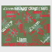 Snowflake Gift Wrap Naam Veranderend Camo Groen, R Cadeaupapier (Vlak)