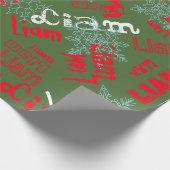 Snowflake Gift Wrap Naam Veranderend Camo Groen, R Cadeaupapier (Hoek)