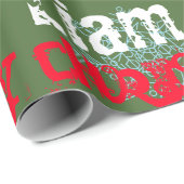 Snowflake Gift Wrap Naam Veranderend Camo Groen, R Cadeaupapier (Rol Hoek)