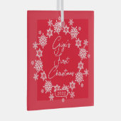 Snowflake Gigi's eerste kerstmis Glas Ornament (Voorkant Rechts)