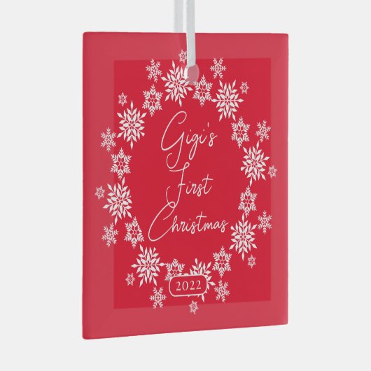 Snowflake Gigi's eerste kerstmis Glas Ornament (Voorkant Rechts)