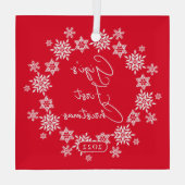 Snowflake Gigi's eerste kerstmis Glas Ornament (Achterkant)