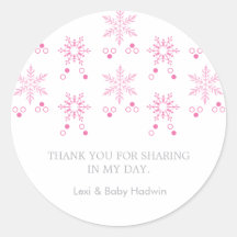 Snowflake | Girl Baby shower Favor Sticker