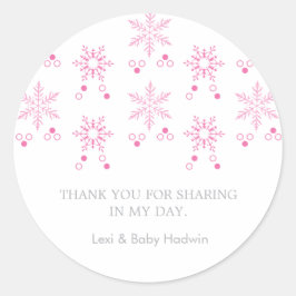 Snowflake | Girl Baby shower Favor Sticker