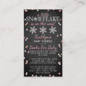 Snowflake Girls Winter Baby shower Book Informatiekaartje (Voorkant)