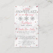Snowflake Girls Winter Baby shower Book Informatiekaartje (Voorkant)