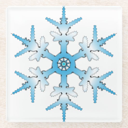 SNOWFLAKE GLAZEN ONDERZETTER (Voorkant)