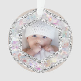 *~* Snowflake Glitter-kerstfotograaf AP44 2 Ornament