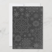 Snowflake glitter Silver Winter Baby shower Invite Kaart (Achterkant)