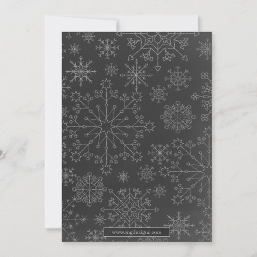 Snowflake glitter Silver Winter Baby shower Invite Kaart (Achterkant)