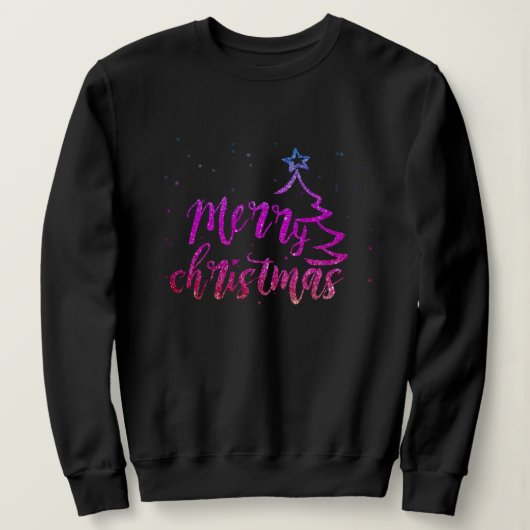 Snowflake Glitter Sweatshirts Snowflake Kerstmis Trui (Design voorkant)